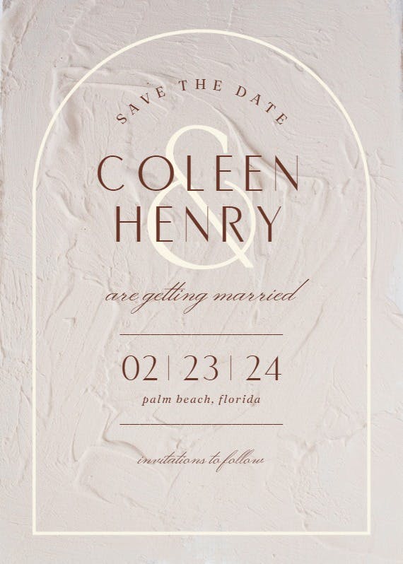 Elegant texture - save the date card