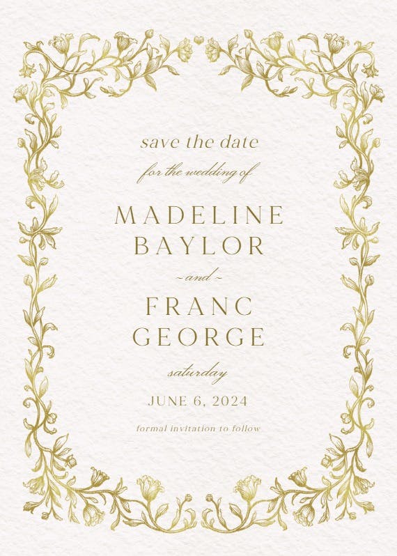 Etched deco - save the date card