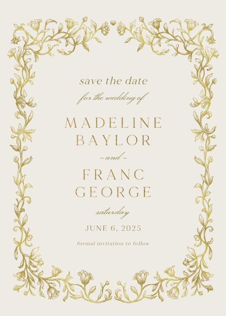 Etched deco - save the date card