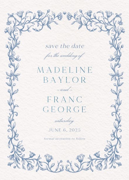 Etched deco - save the date card