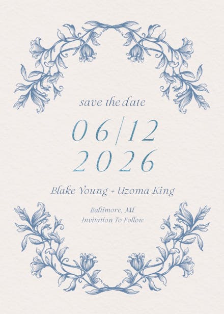 Etched frame - save the date card