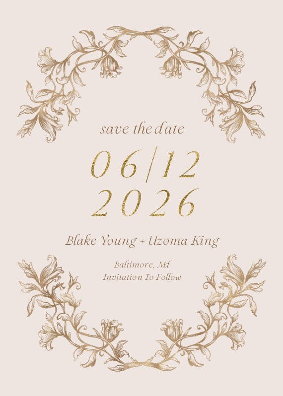 Etched frame - save the date card