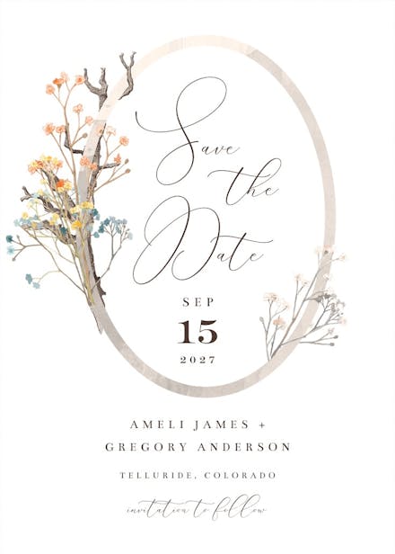 Fairy tale border - save the date card