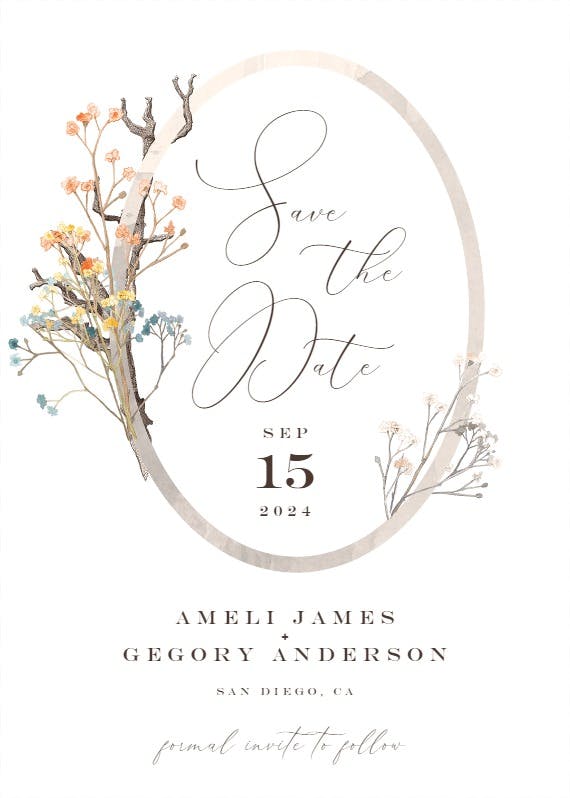 Fairy tale border - save the date card