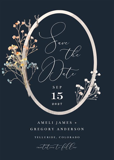 Fairy tale border - save the date card