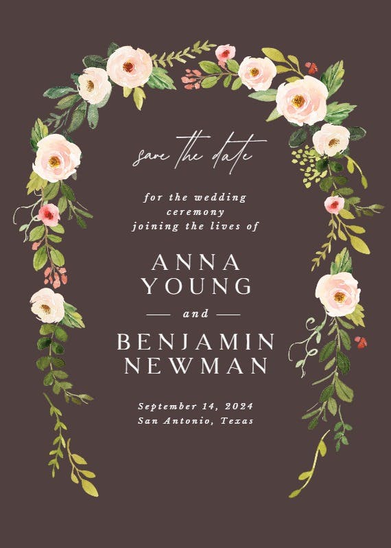 Falling flowers - save the date card