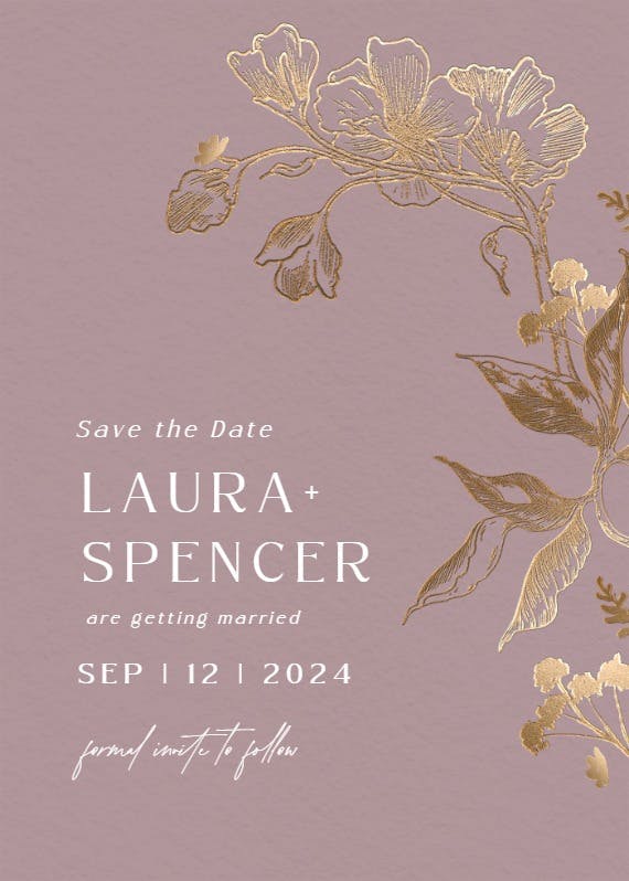 Golden orchid - save the date card