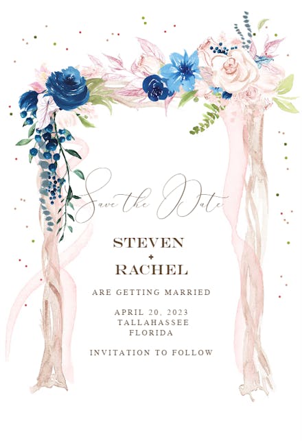 Floral Canopy - Save The Date Card Template | Greetings Island