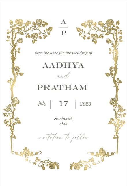 Floral Frame - Save the Date Card