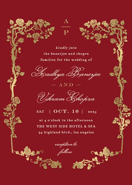 Floral frame - save the date card