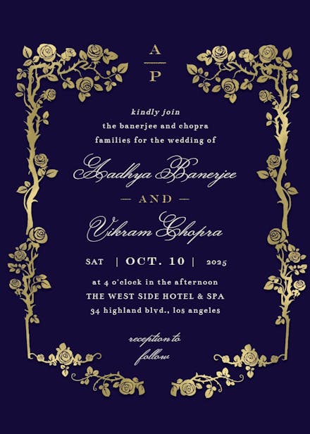 Floral frame - save the date card