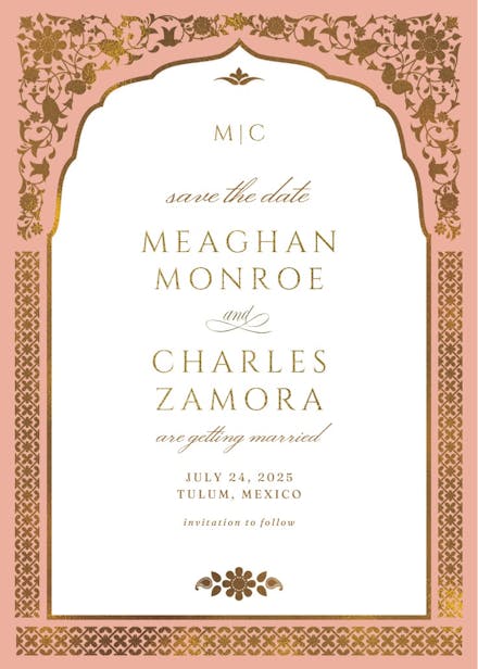 Floral gate - save the date card