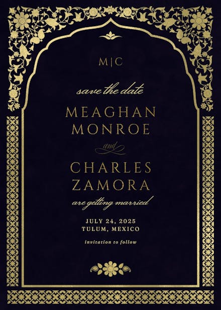 Floral gate - save the date card