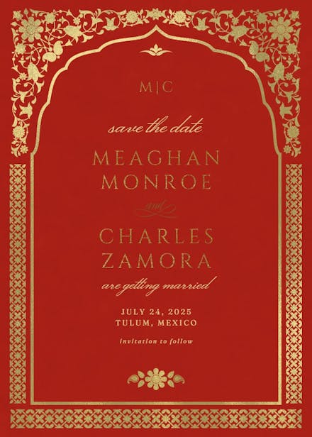 Floral gate - save the date card