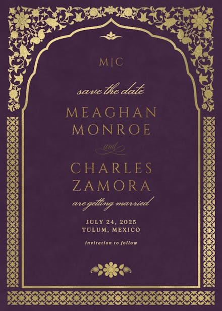 Floral gate - save the date card