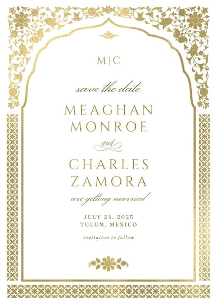 Floral gate - save the date card