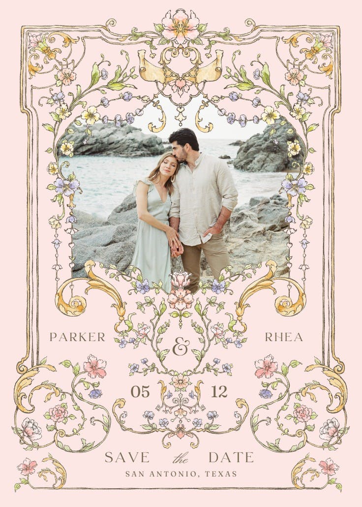 Floral gate - save the date card