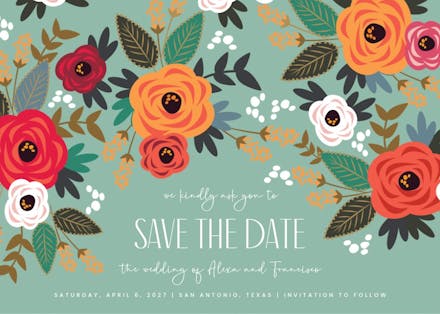 Floral mood - save the date card