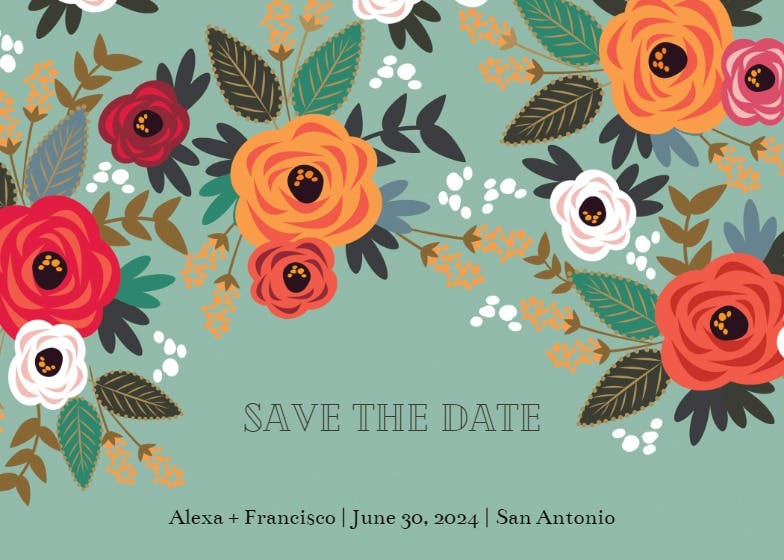 Floral mood - save the date card