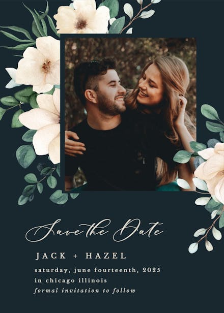 Floral paint art - save the date card