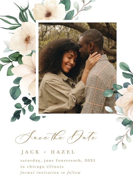 Floral paint art - save the date card