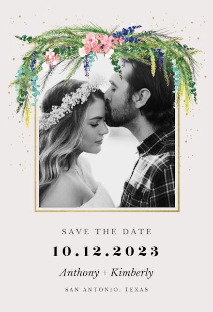 Floral pine - Save the Date Card