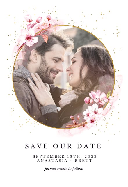 Floral Sakura - Save the Date Card