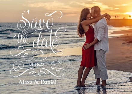 Flourished Love - Save the Date Card
