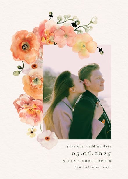 Flower bud - save the date card