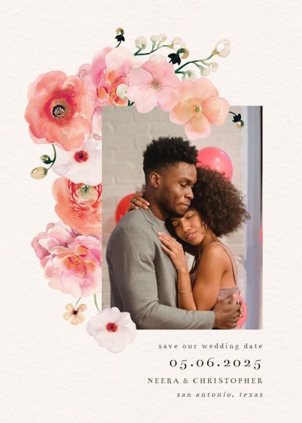 Flower bud - save the date card