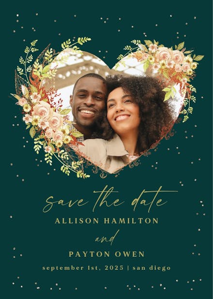 Flower heart - save the date card