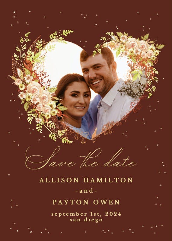 Flower heart - save the date card