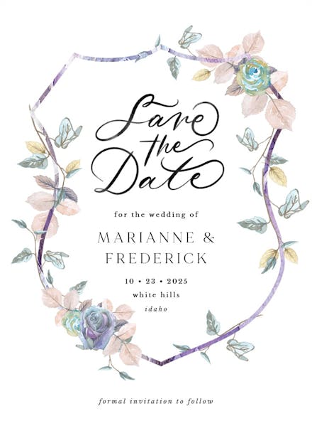 Flower shield - save the date card