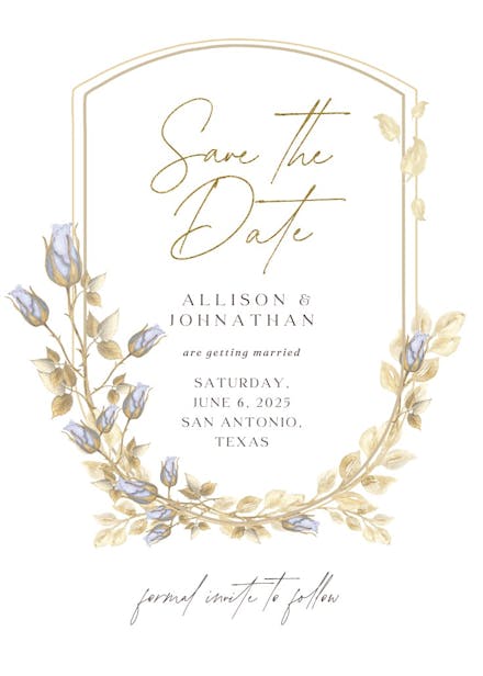 Flower shield - save the date card