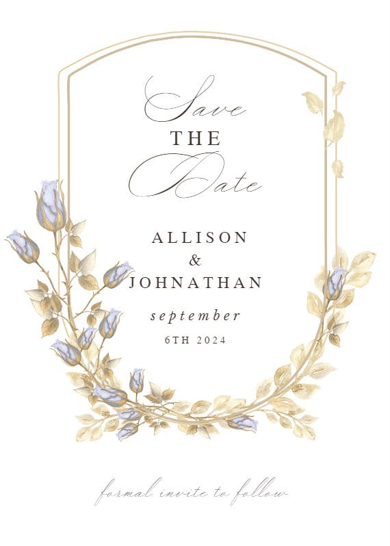 Flower shield - save the date card