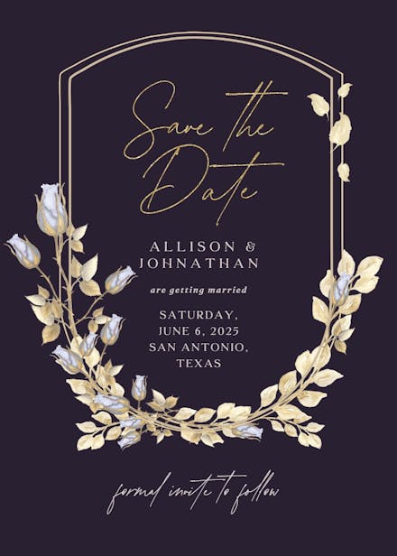 Flower shield - save the date card