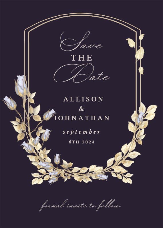 Flower shield - save the date card
