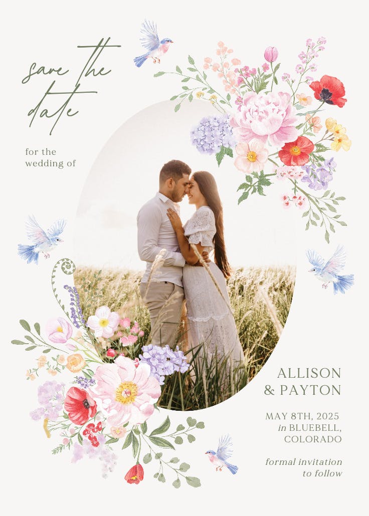Forever begins here - save the date card