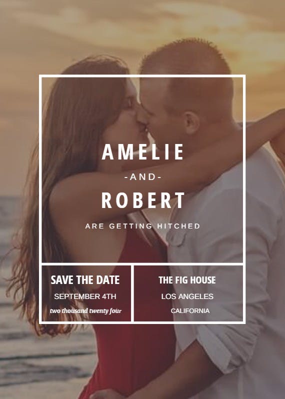 Framed - save the date card