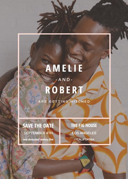 Framed - save the date card