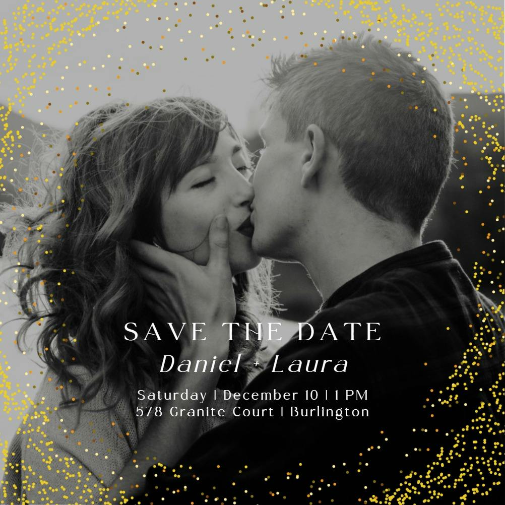 Frosty frame - save the date card