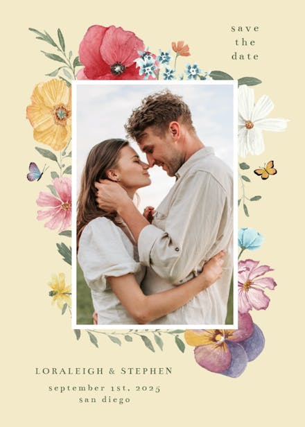 Full of flowers frame - save the date card