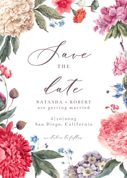 Garden glory - save the date card