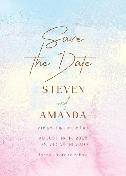 Gentle pastels - save the date card