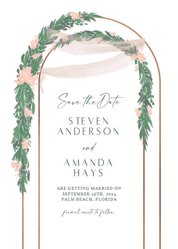 Gilded garden - save the date card