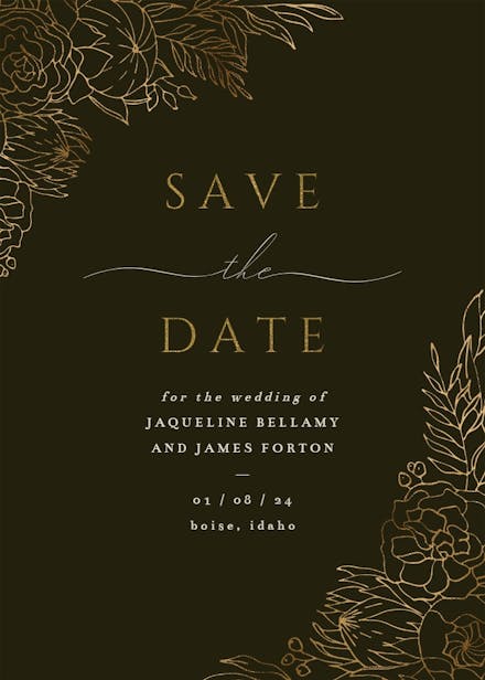 Gilded lines - save the date card