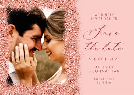Glitter Abstract - Save the Date Card