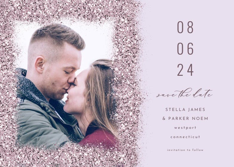 Glitter abstract - save the date card