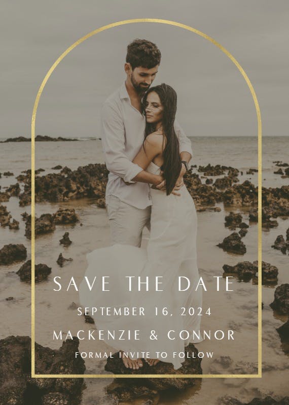 Gold arch - save the date card