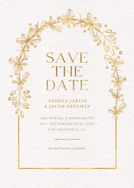 Gold autumn - save the date card